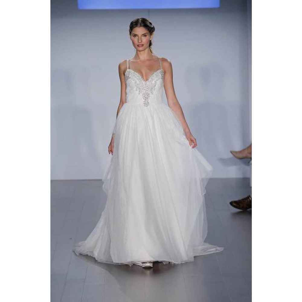 Alvina Valenta Blush Pink Tulle Wedding Dress size 10 Orig.$3800